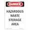 Signmission Safety Sign, OSHA Danger, 10" Height, Hazardous Waste Storage Area, Portrait OS-DS-D-710-V-2406 - alternate 1